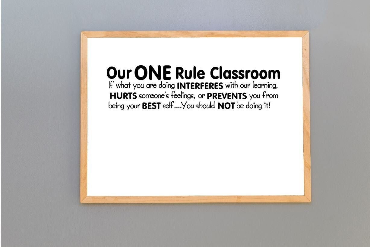 One Rule Classroom School Wall Decor Be your best Be kind Stay on task Vinyl Wall Decal  For classroom wall School Teacher Elementary-S-173