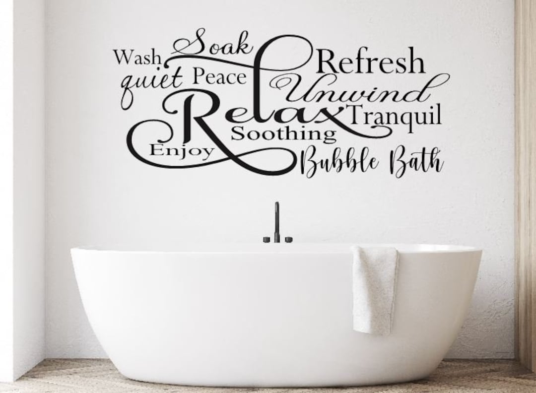 Bathroom Wall Decal Bathroom Spa Word Collage Bubble Bath Relaxation ...