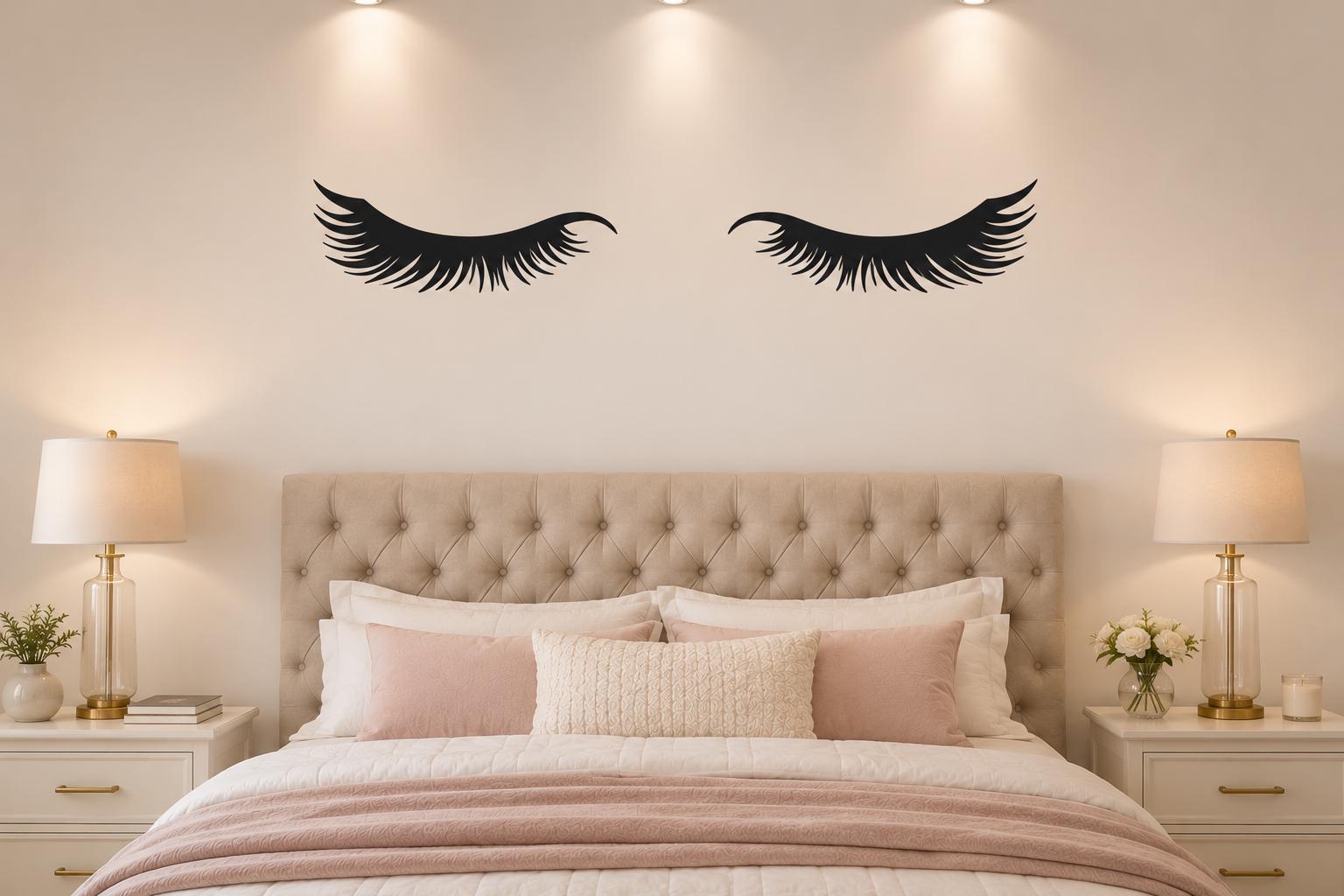 Eyelashes Decal Girl Bedroom Lashes Wall Art Eyelash Decor Eye Lash ...