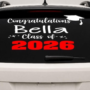 Congratulations Grad Decal Graduation Vinyl Decal Car Congratulations Custom Name Vinyl Lettering Graduation Sign S-159