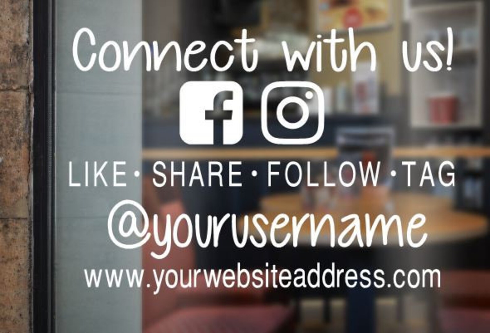 Business Door Decal Small Business Social Media Decal site Etsy