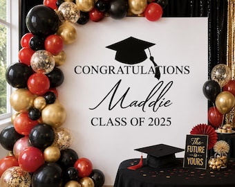 Graduation Party Decal for Entrance Sign Congratulations Class of 2026 Vinyl Decal  Balloon Arch Grad Party decorations Event Planner-S-175