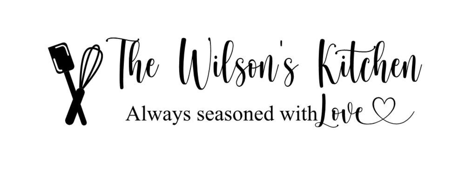 Personalized Kitchen Wall Decal Sticker Custom Name Wall Art Etsy