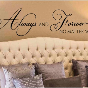 Always and Forever No Matter What Wall Quote Lettering for Walls Vinyl Decal Romantic Master bedroom Sticker Transfer Love headboard-RR105