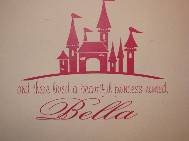 Princess Castle Wall Decal Custom Name Vinyl Wall Lettering Wall Art C-124