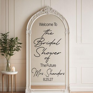 Bridal Shower Welcome Decal, Bridal Shower Welcome Sign, Engagement Personalized Wall Decal Sticker - Wedding, Bridal Shower Sign WD 112