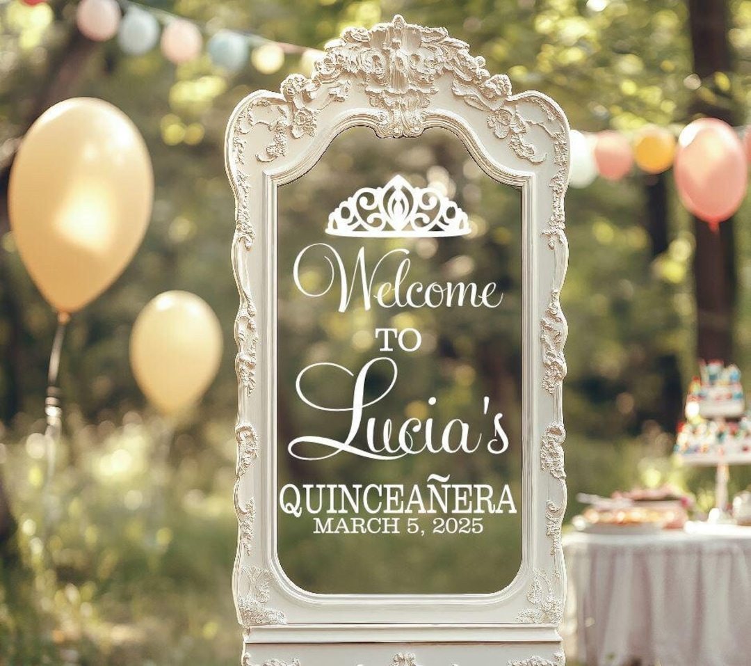 Quinceanera Decal for Sign Making Quince Vinyl Decal for Mirror or Plexiglass Sign Birthday ...