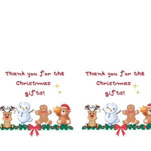 Druckbare Weihnachten Dankeschön-Karte für Kinder | Personalisierte Kinder Weihnachten Dankeschön Hinweis | Sofortiger Download DIY | Digitale Karte