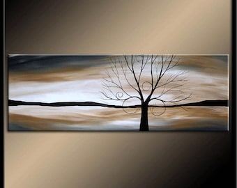 Gentle Earth -- Custom Painting -- Hand Painted Modern Fine Art on Canvas -- Abstract Landscape Tree painting