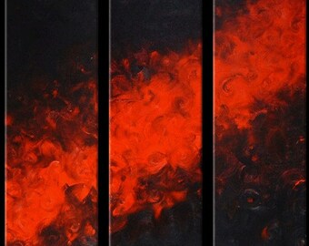 Touch The Flame -- Custom Painting -- Hand Painted Original Fine Art in Black and Red