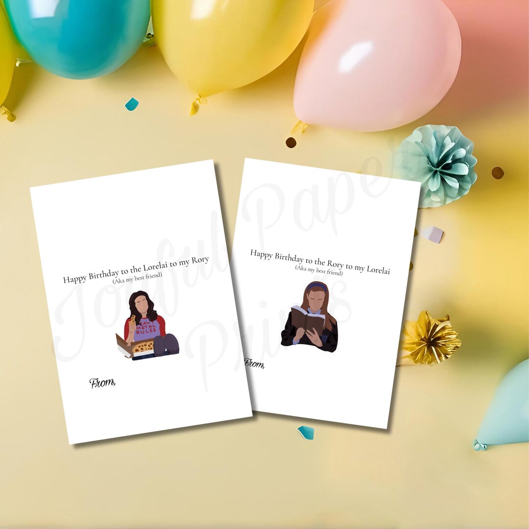 Lorelai and Rory Gilmore Girls Printable Birthday Card Pack - Etsy
