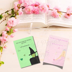 Carte de Saint-Valentin Baguette magique de Glinda et chapeau Elphaba Wicked Gifts for Her