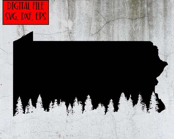 svg, dxf, eps Alaska Trees svg Cut File Alaska Forest Alaska State Silhouette with Tree Line Digital File - Alaska State SVG File