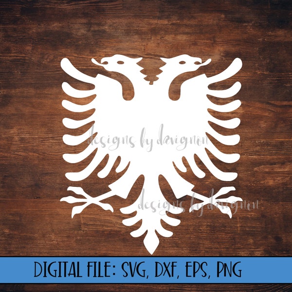 Digital Download - Albania Double Headed Eagle cut file (svg, dxf, eps, png) -Shqiperia svg -Shqiperia shqiponje -Albania clipart -eagle svg