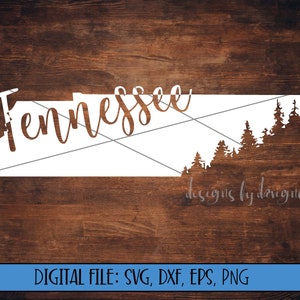 Digital File - Tennessee State Outline with Trees - Cut File (svg, dxf, eps, png) -Tennessee svg file -Tennessee decal -Tennessee Silhouette