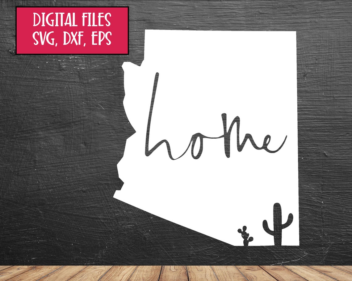 Digital File Arizona State Outline with Home Cut File | Etsy