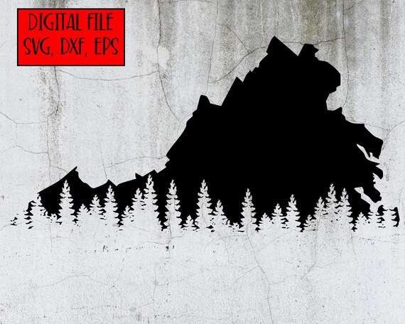 svg, dxf, eps Alaska Trees svg Cut File Alaska Forest Alaska State Silhouette with Tree Line Digital File - Alaska State SVG File