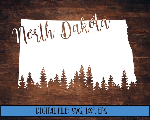 Digitale Datei North Dakota State Silhouette Mit Baum Linie Etsy