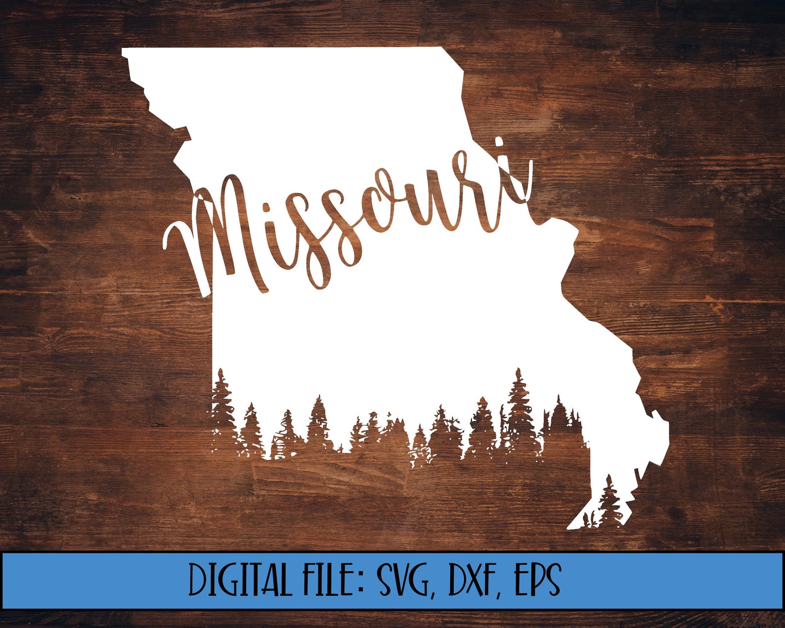 Digital File Missouri State Silhouette with Tree Line Cut | Etsy