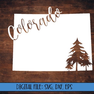 Digital Download - Colorado State Silhouette with Trees - Cut File (svg, dxf, eps, png) - Colorado SVG - Colorado Decal - Colorado Clipart