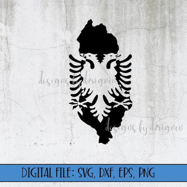 Digital Download - Albania Double Headed Eagle cut file (svg, dxf, eps, png) -Shqiperia svg -Shqiperia shqiponje -Albania clipart -eagle svg