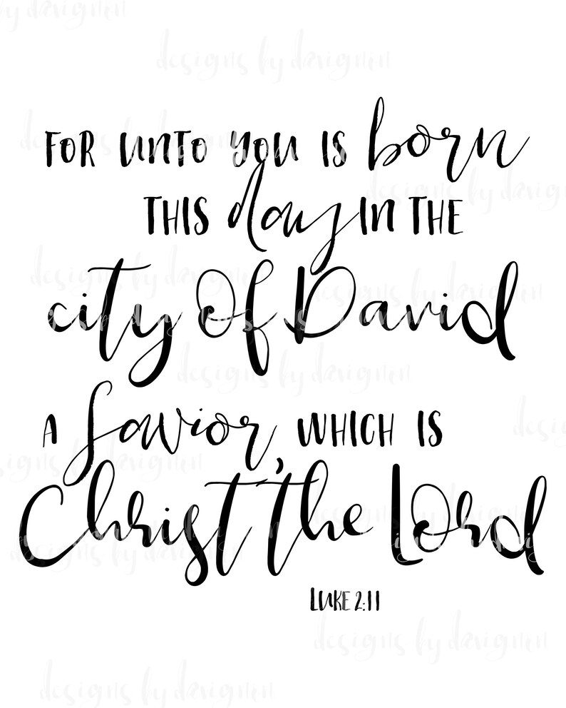 Digital Download Luke 2 11 Printable Jpg For Unto You Is Etsy