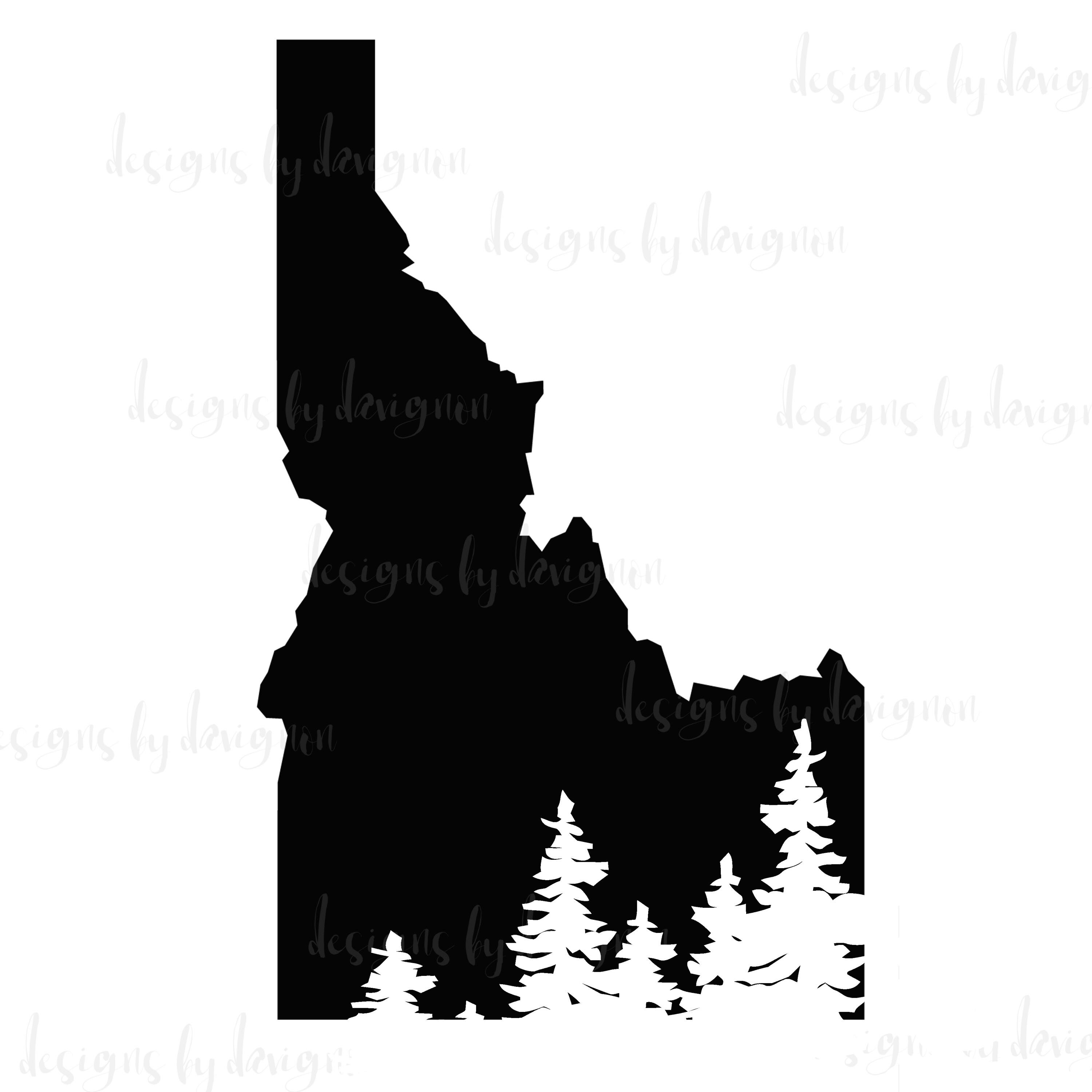 Archivo digital Idaho Silhouette with Tree Line Cortar | Etsy