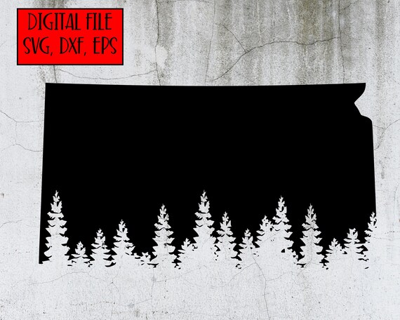 Download Free Digital File South Dakota State Silhouette With Tree Line Etsy SVG Cut Files
