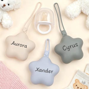 Custom Comforter Holder,Cute Star Silicone Dummy,Baby Dummy Travel Bag,Portable Soother Case,  Pacifier Holder Case,Pacifier Mini Bag