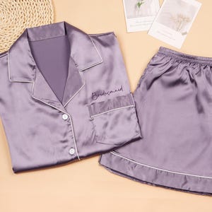 Pijamas personalizados para niña, regalos personalizados para despedida de soltera, pijamas cortos personalizados, regalo de propuesta de dama de honor.