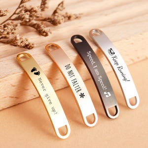 Custom Shoelaces Tags,Running Shoe Tags,Metal Shoe Lace Charm, Shoe Tag ID for Runners & Cyclists,Metal Shoe Lace Charms,Running Gift,
