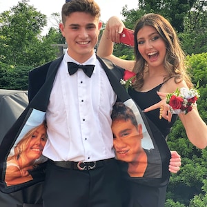 Custom Photo Collage Suit Lining /Demi Jacket Lining  /Prom and Wedding Jacket Linings Color B&W Photo Collages/One to 20 Photos