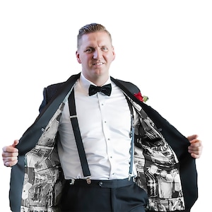 Wedding Tuxedo Suit Lining Photo Collage/ Prom Jacket Photo Lining/Men's Suits Father of the Bride Gift Men's Linings/