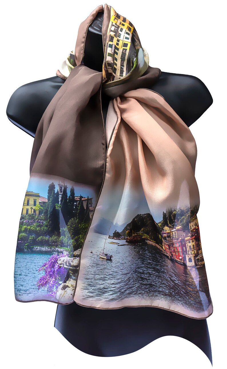 12th Anniversary or Birthday Gift Silk Scarf and Pocket Square with Italy Photos Printed/Now Available by Artist image 3