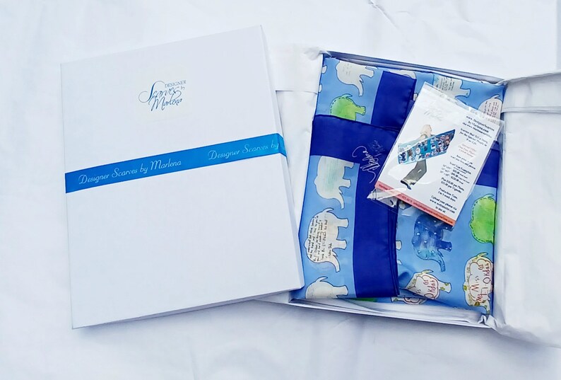 Custom Gift Box Includes Certificate of Authenticity, Care Card/Exclusively for Designer Scarves by Marlena Scarves image 2