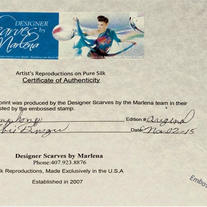 Custom Gift Box Includes Certificate of Authenticity, Care Card/Exclusively for Designer Scarves by Marlena Scarves image 6