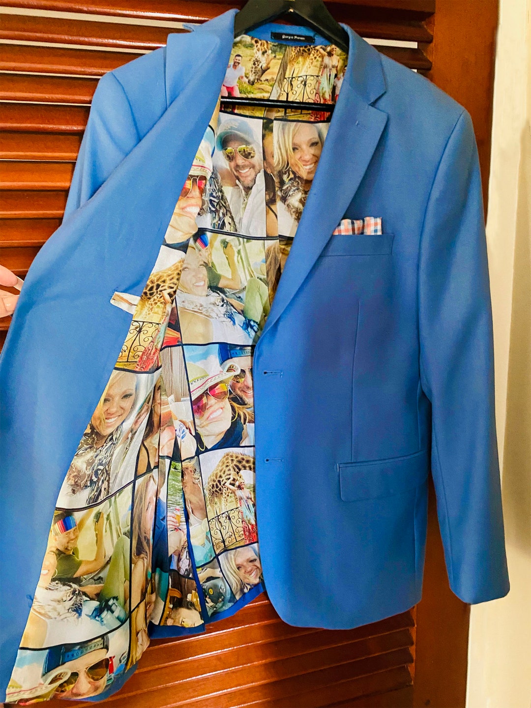 Custom Suit Lining With Photos Black and White or Color Photos Collage