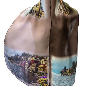 12th Anniversary or Birthday Gift Silk Scarf and Pocket Square with Italy Photos Printed/Now Available by Artist image 2