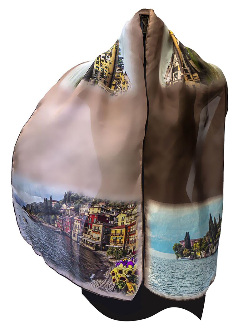 12th Anniversary or Birthday Gift Silk Scarf and Pocket Square with Italy Photos Printed/Now Available by Artist image 2