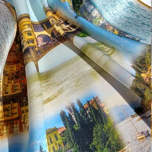 12th Anniversary or Birthday Gift Silk Scarf and Pocket Square with Italy Photos Printed/Now Available by Artist image 4