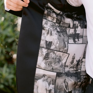 Tailor Service plus Wedding Prom Photo Collage Custom Jacket Lining Photo /Black and White or Color Photo Reproductions Collage Fiancés Gift