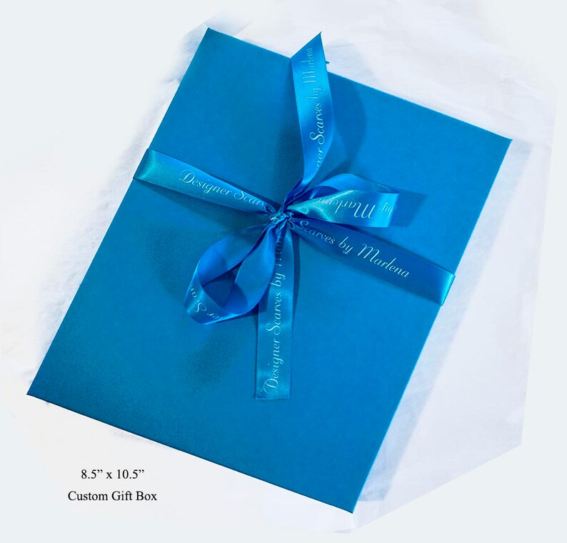 Custom Gift Box Includes Certificate of Authenticity, Care Card/Exclusively for Designer Scarves by Marlena Scarves image 3
