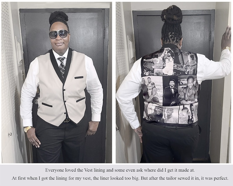 Custom Printed Silk Photo Vest Liner Men or Women with image 1