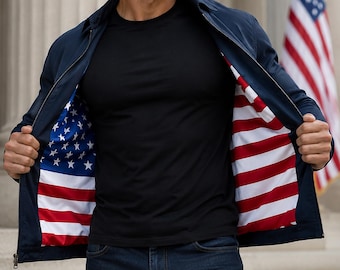 Vintage 90's Rare Tommy Hilfiger American Flag Jean Jacket, Big