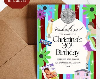 13 Going on 30 Birthday Invitation Template | Editable Canva Invite | 30th Birthday Party Invite | Cute Girly Birthday | Digital Download