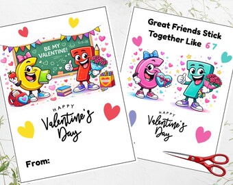 6 7 Valentine Cards for Kids Classroom | Fun School Playground Valentines | Printable Valentine Cards for Boys & Girls | Instant Download