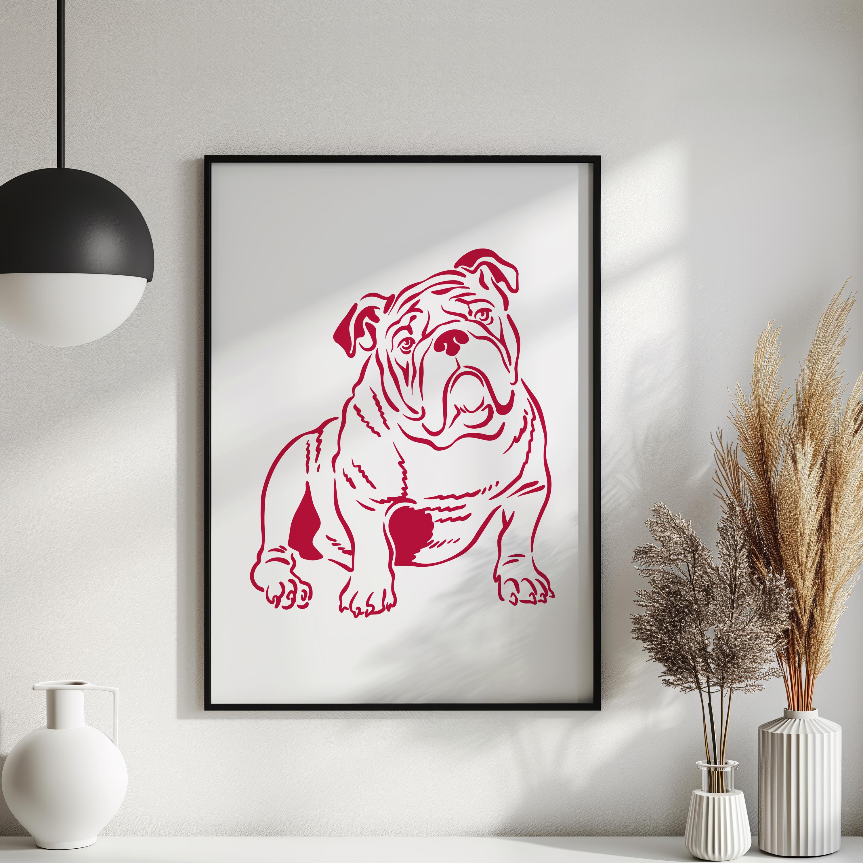 UGAブルドッグス ウォールアートプリント：ジョージアフットボールデコレーション（デジタルダウンロード、5サイズ） - Etsy 日本, image size:3000x3000