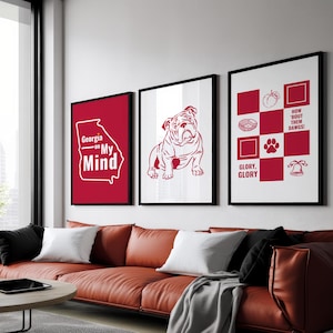 UGA Bulldogs Wall Art Prints: Georgia Football Decor (Digital Download, 5 Sizes)