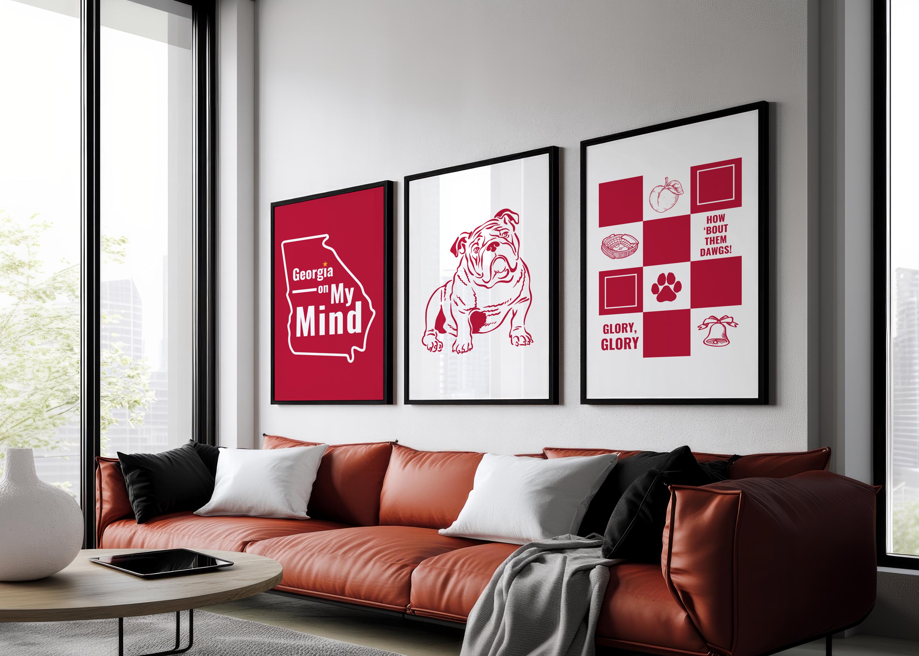 UGA Bulldogs Wall Art Prints: Georgia Football Decor (digital Download