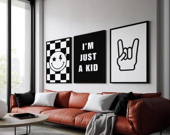 Pop Punk & Rock Inspired Wall Art – 3-Print Set for Kids and Adults